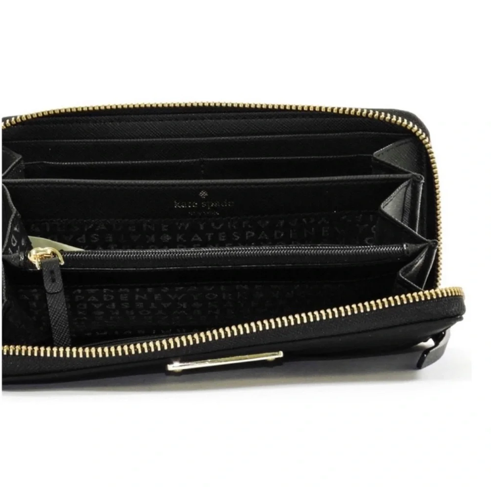 Kate Spade New York Wilson Road Neda Zip Around Wallet Black Nylon Exterior